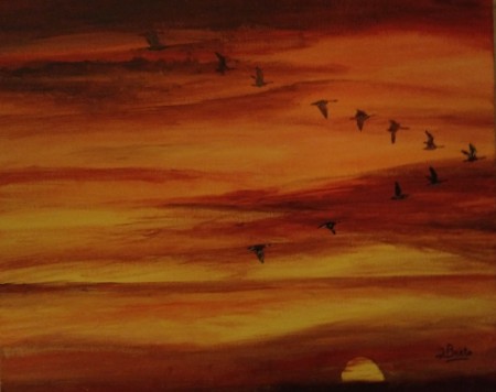 Vogelvlucht, Acryl,  50x60 cm, 2022